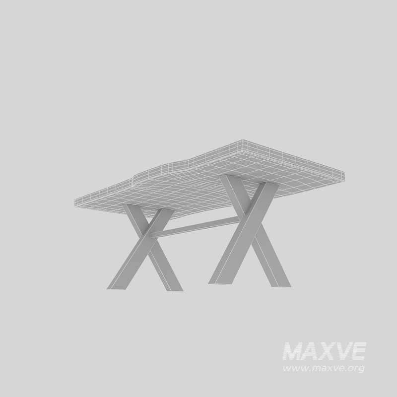 3D 3D natural wood table model 03 model model - Image 5