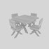 natural wood table chair 02 3D model 3D model - Thumbnail 2