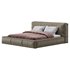 Icnoyotl suede fabric rectangular headboard modern bed I - Thumbnail 4