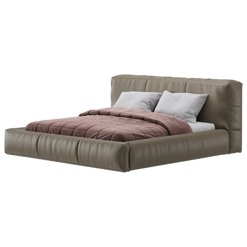 Icnoyotl suede fabric rectangular headboard modern bed I - Image 4