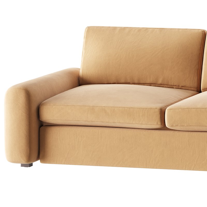 WHITE PERFORMANCE FABRIC APARTMENT SOFA - Image 5