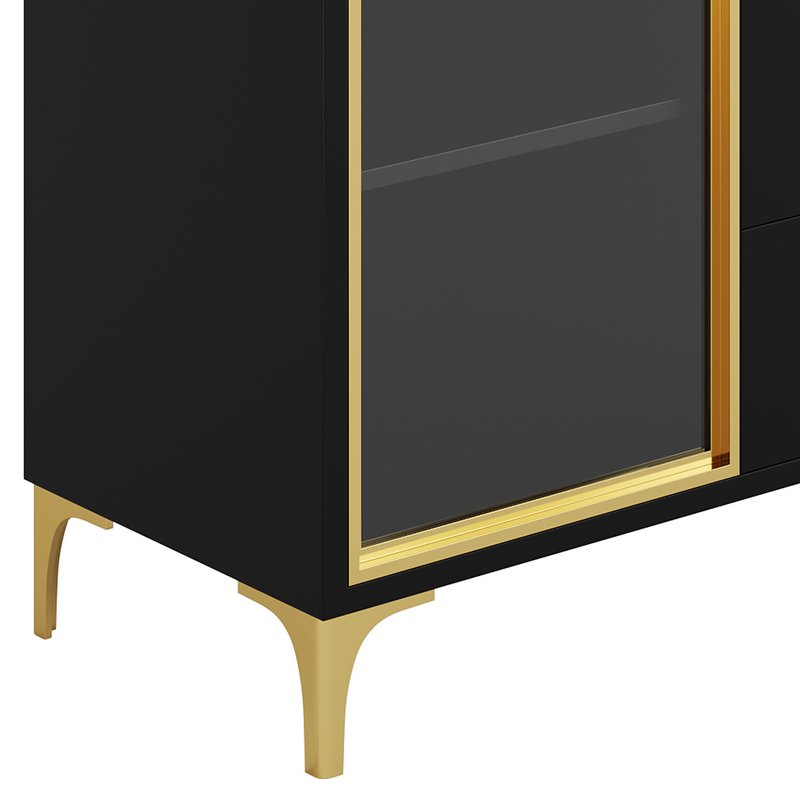 Modern Glass Door Wood Sideboard 3 - Image 6