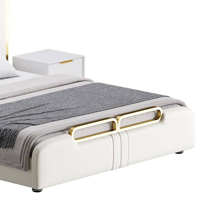 Upholstered Headboard Bed Frame Modern Panel Bed I - Image 5