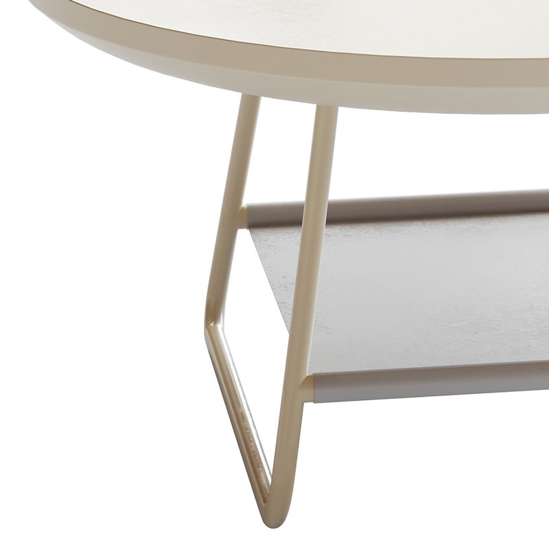 Modern Sled Round Wood Coffee Table - Image 5