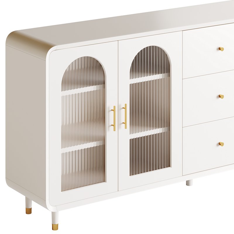 Modern White Sideboard Credenza - Image 6