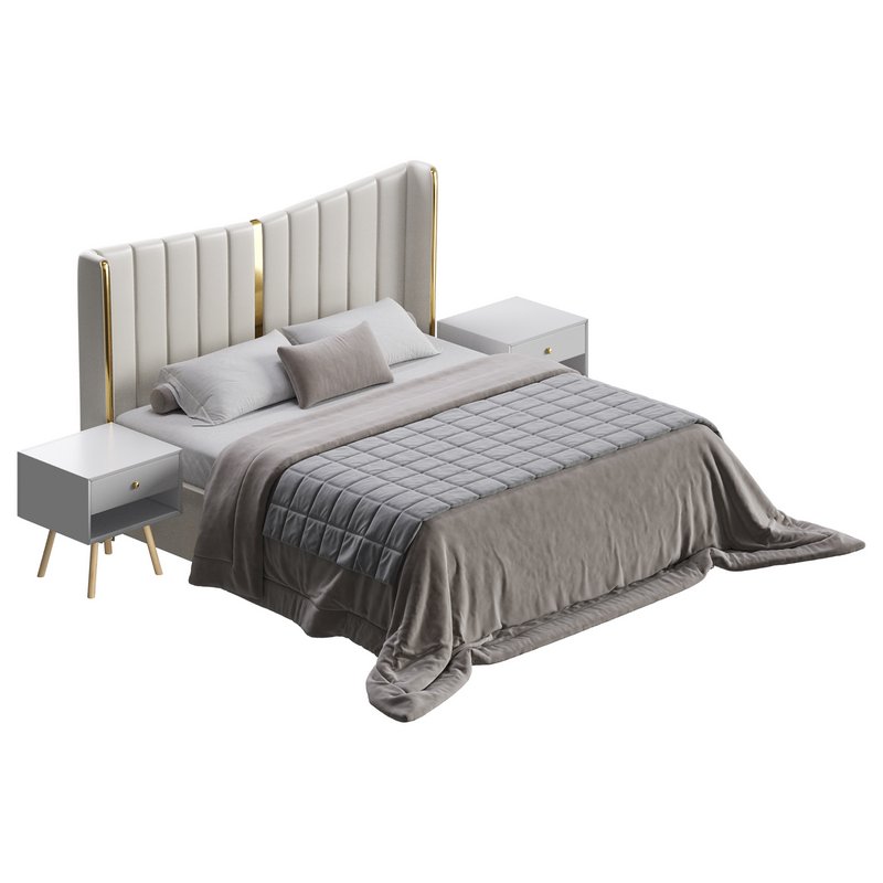 Modern Beige King Size Bed - Image 5