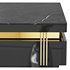 Trimied 43 Modern Black Square Storage Coffee Table Stone Top & 4 Wood Drawers - Thumbnail 5