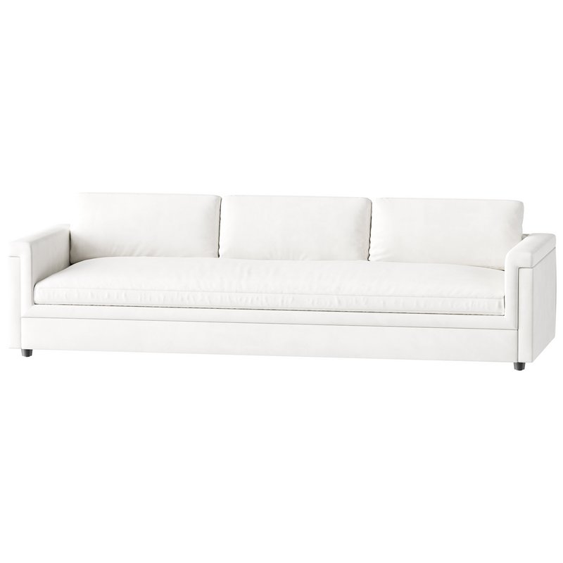 IVORY PERFORMANCE VELVET SOFA - Image 4