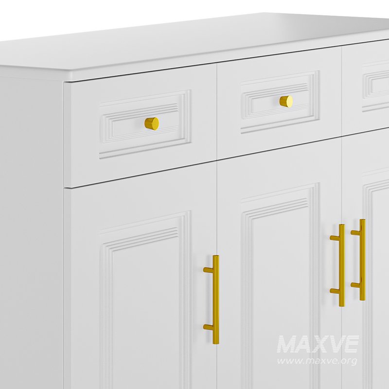 Sumptuous White Wood Sideboard Credenza - Image 5