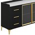Modern Glass Door Wood Sideboard 2 - Thumbnail 5