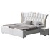 Modern Off-White Upholstered Tufted King Bed - Thumbnail 4