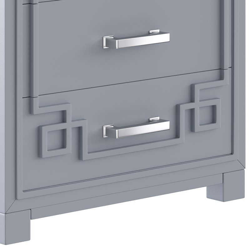 SAFAVIEH Raina Three Drawer Greek Key Night Stand Black - Image 6