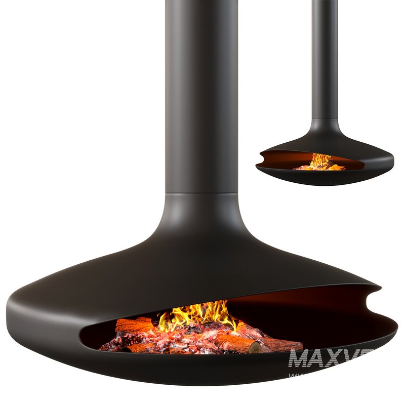 Suspended Rotating Fireplace Gyrofocus black - Image 1