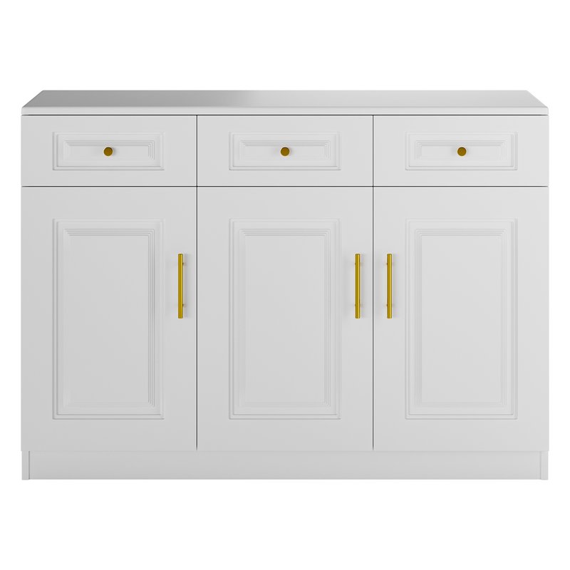 Sumptuous White Wood Sideboard Credenza - Image 6