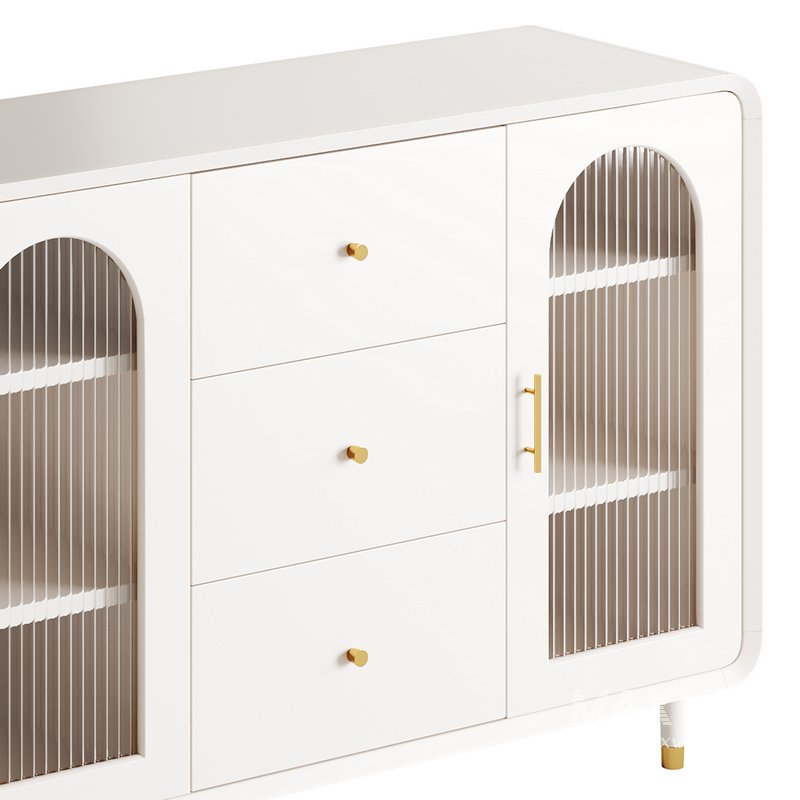Modern White Sideboard Credenza - Image 8
