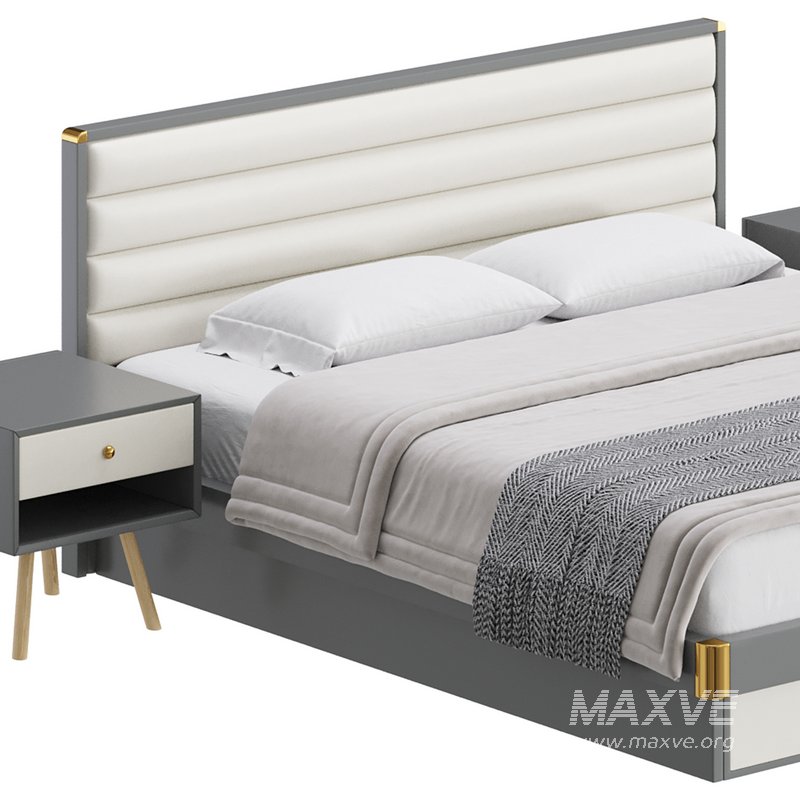 Grey Rectangular Headboard Standard Bed - Image 8