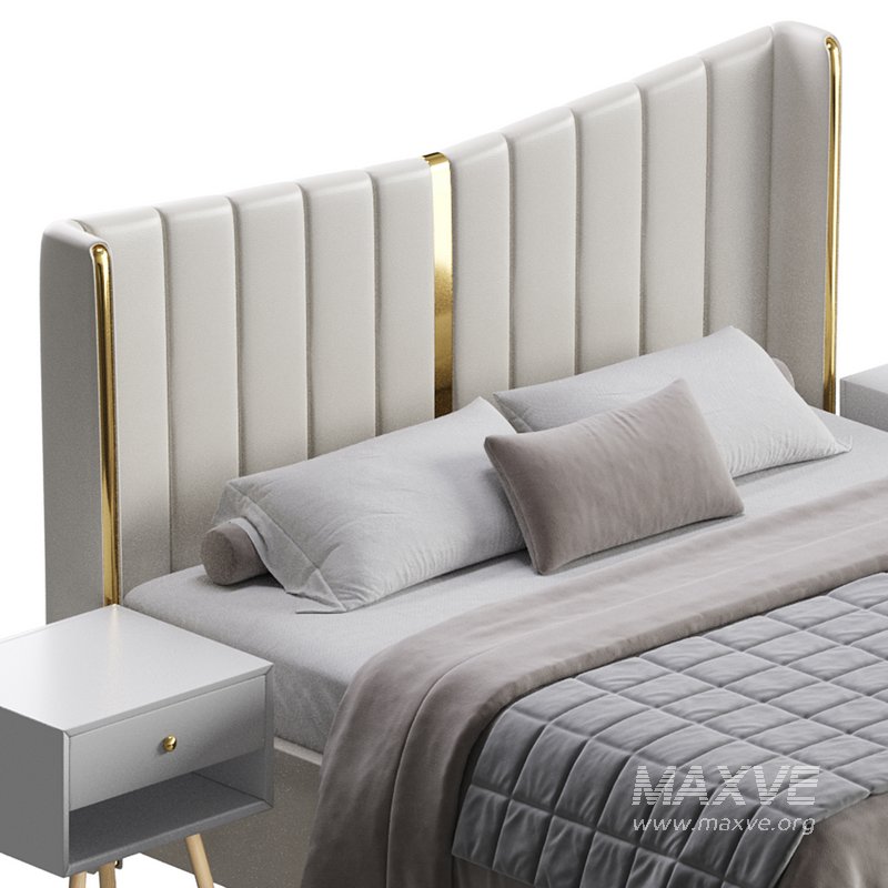 Modern Beige King Size Bed - Image 7