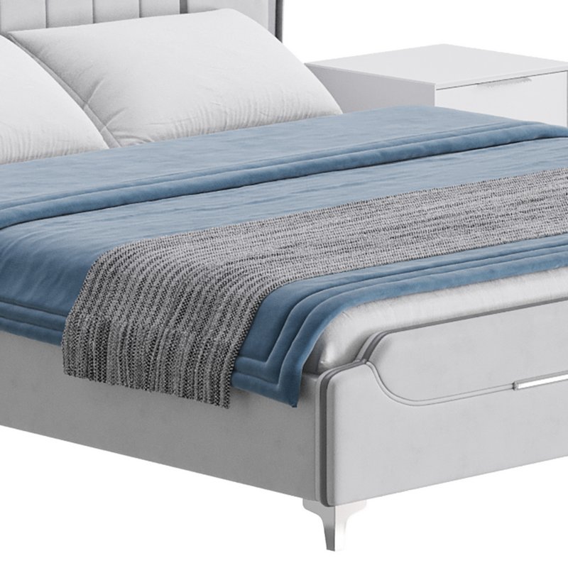 Queen Size Upholstered Headboard Bed - Image 7