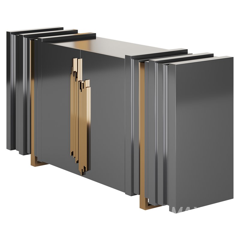 Luxury Sideboard Black Rectangular - Image 6