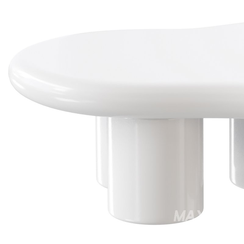 Modern Smooth Wood Abstract Coffee Table - Image 5