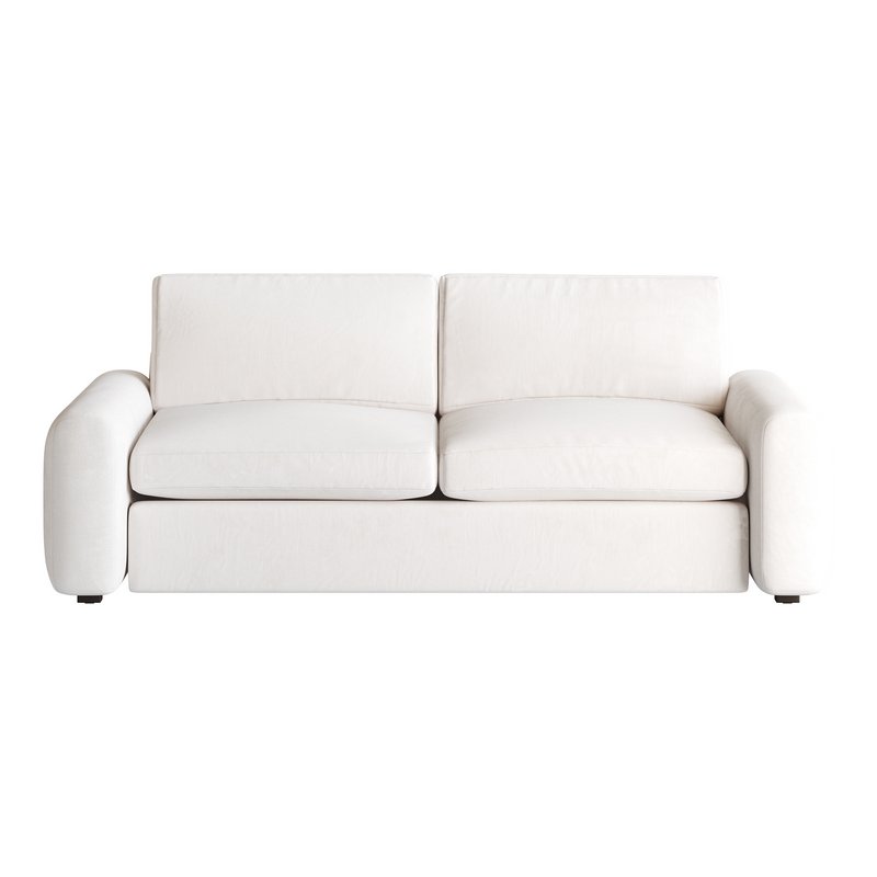WHITE PERFORMANCE FABRIC APARTMENT SOFA - Image 6