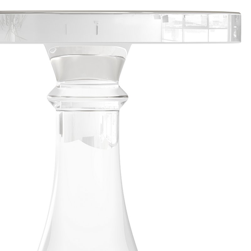 Modern Acrylic Clear Round End Table with Pedestal - Image 7