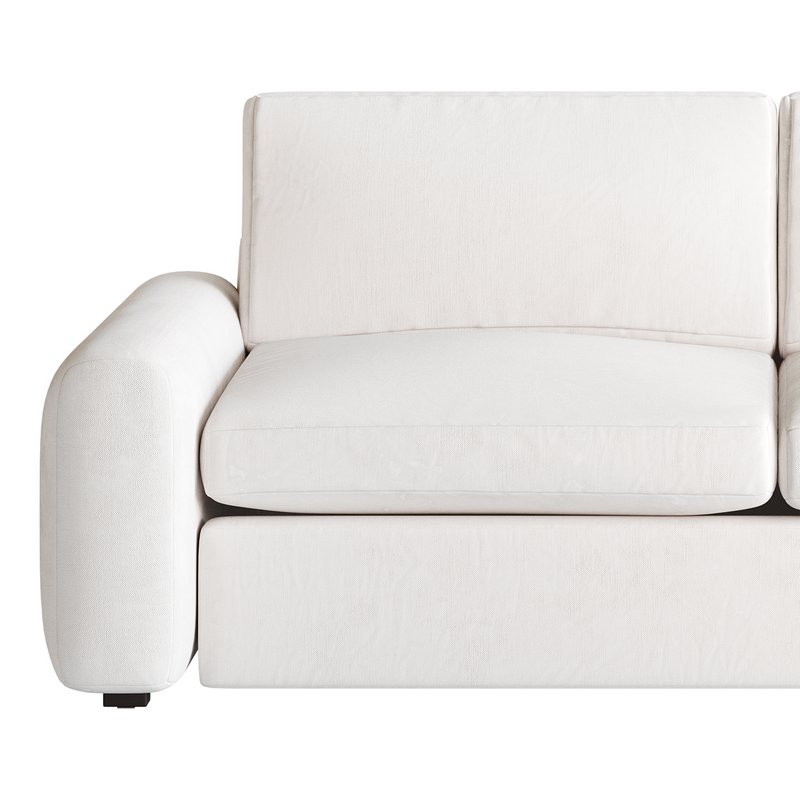 WHITE PERFORMANCE FABRIC APARTMENT SOFA - Image 7