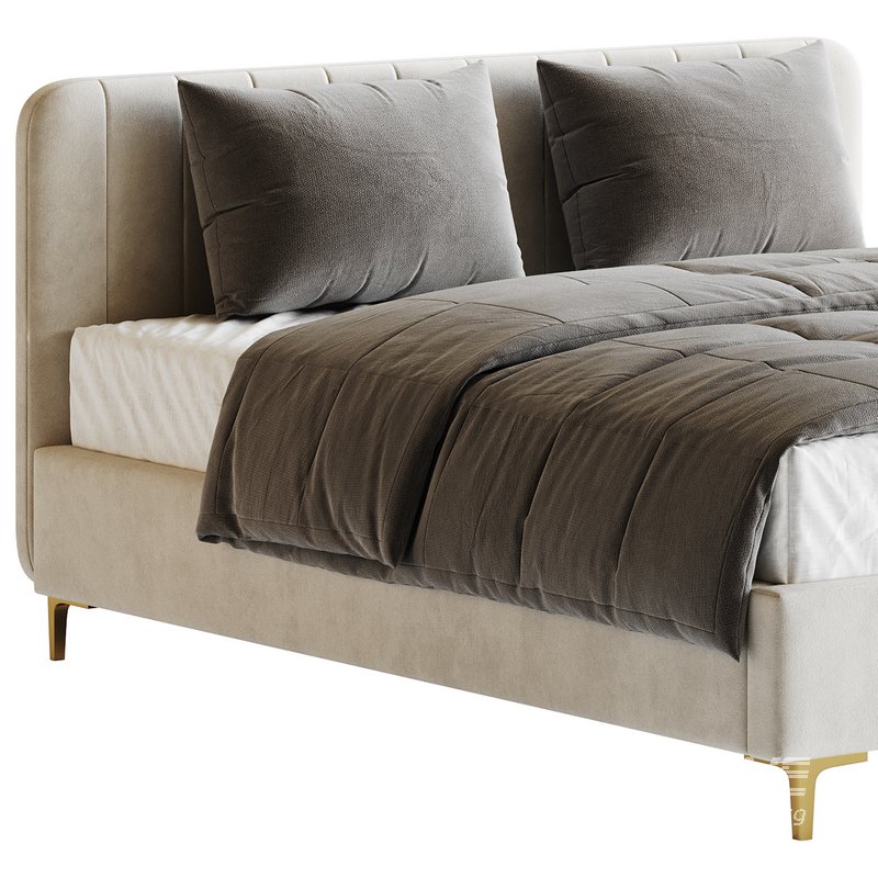 White Faux Leather Upholstered Modern Bed - Image 7