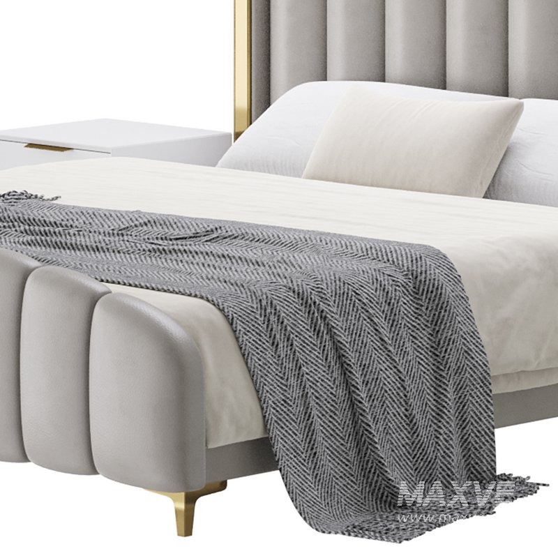 Glamorous Beige Upholstered Wingback Bed - Image 8