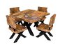 natural wood table chair 02 3D model 3D model - Thumbnail 8