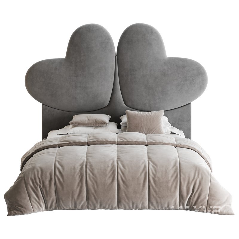 Elegant Blue Pine Wood Upholstered Panel Bed - Image 7