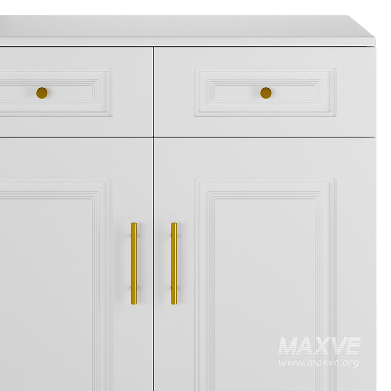 Sumptuous White Wood Sideboard Credenza - Image 7