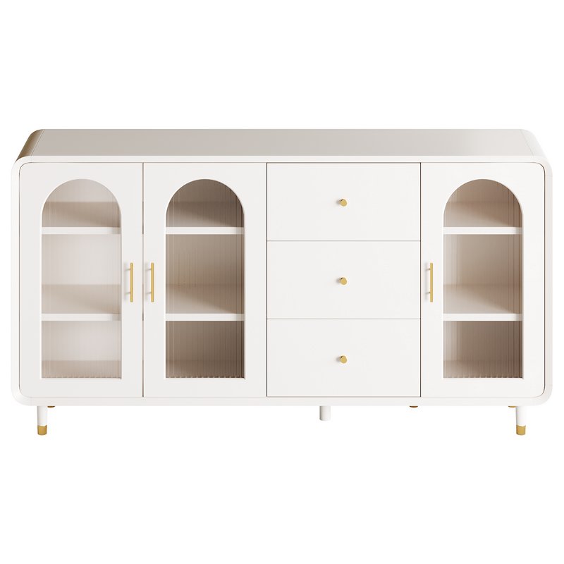 Modern White Sideboard Credenza - Image 5