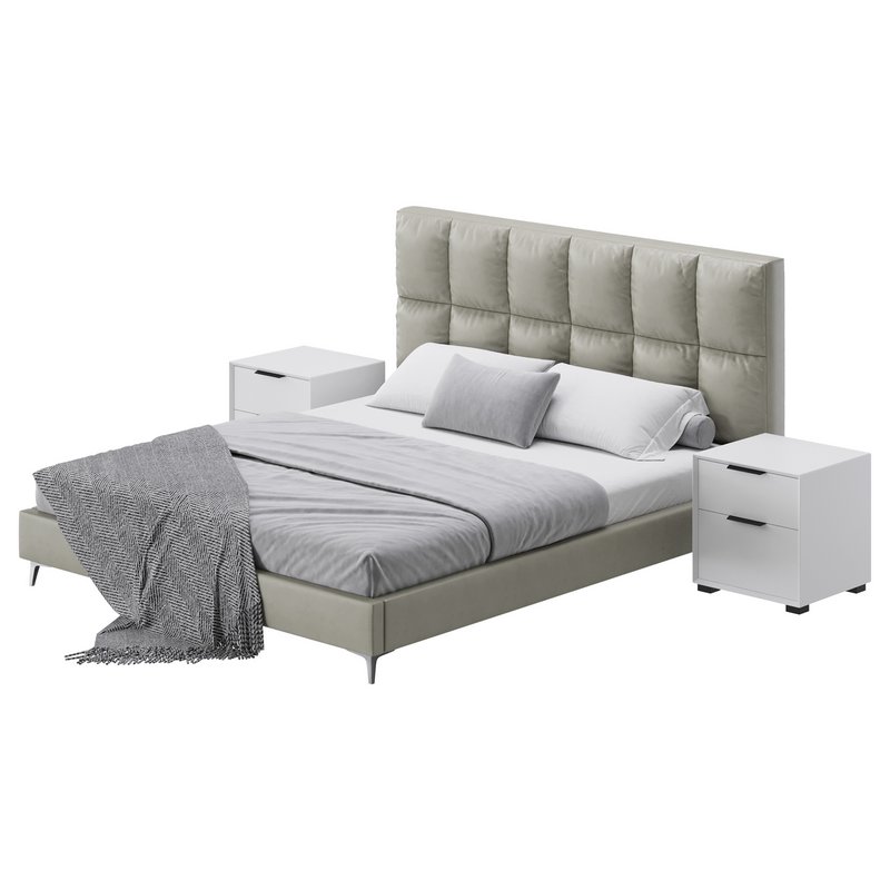 Modern Bed Upholstered Headboard Standard Bed I - Image 6