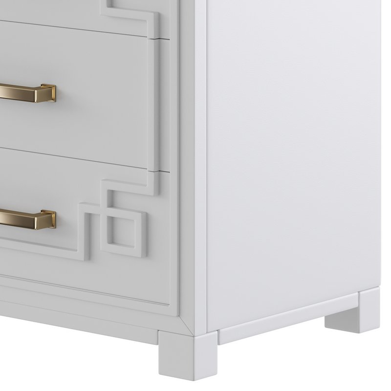 SAFAVIEH Raina Three Drawer Greek Key Night Stand Black - Image 7