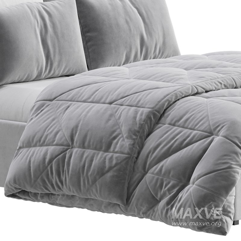 Light Wood Upholstered Panel Modern Bed - Image 8