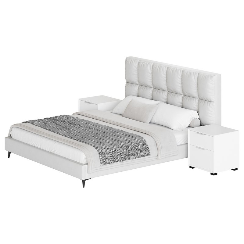 Modern Bed Upholstered Headboard Standard Bed I - Image 8