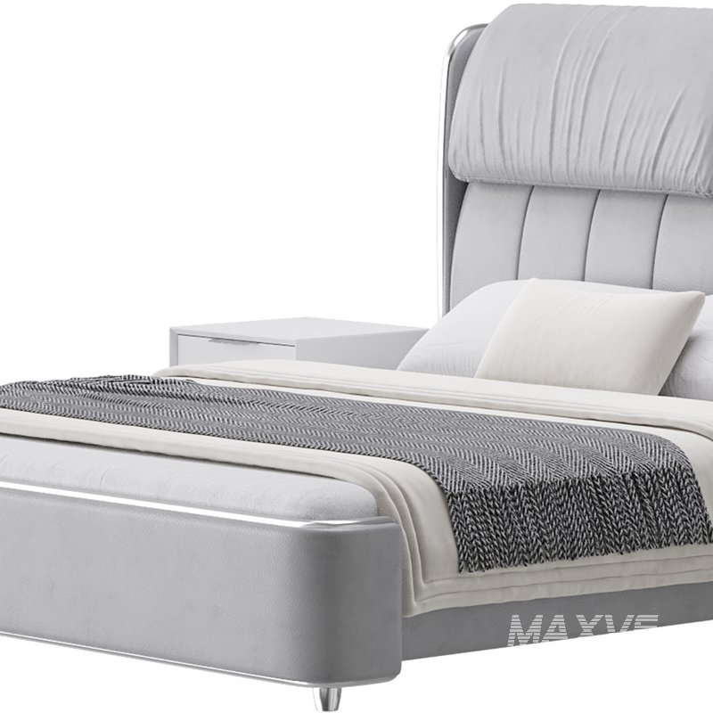 Elegant White Pine Wood Panel Bed - Image 8