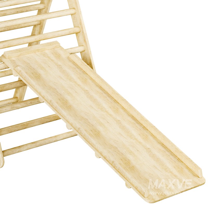 Childrens wooden pikler exercise machine with weight Varnish - Image 8