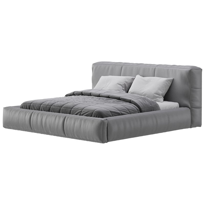 Icnoyotl suede fabric rectangular headboard modern bed I - Image 8