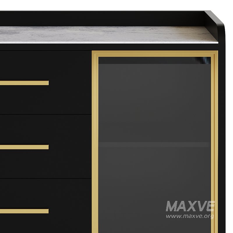 Modern Glass Door Wood Sideboard 3 - Image 8