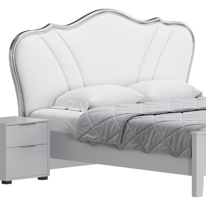 Faux Leather Upholstered Headboard Bed - Image 8