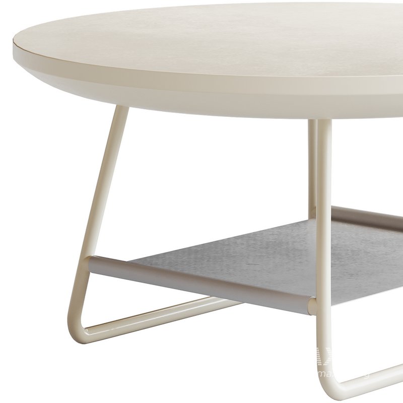 Modern Sled Round Wood Coffee Table - Image 8