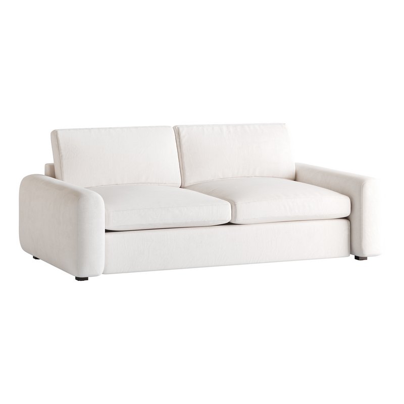 WHITE PERFORMANCE FABRIC APARTMENT SOFA - Image 8