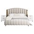 Glamorous Beige Upholstered Wingback Bed - Thumbnail 7