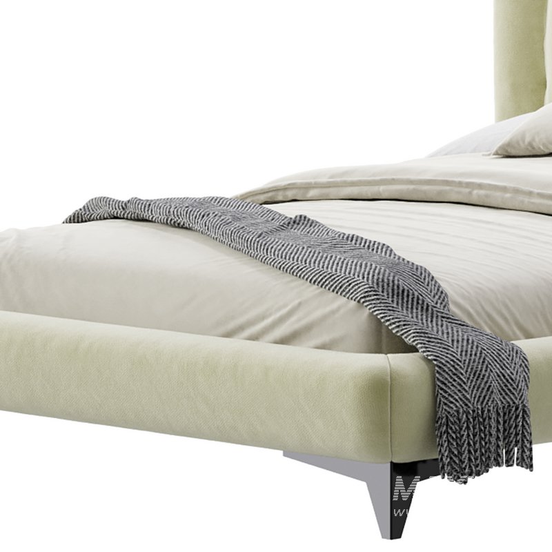 Eden Suede Fabric Upholstered Modern Bed - Image 7
