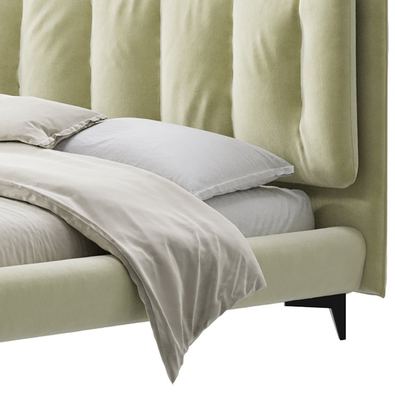 Eden Suede Fabric Upholstered Modern Bed - Image 9