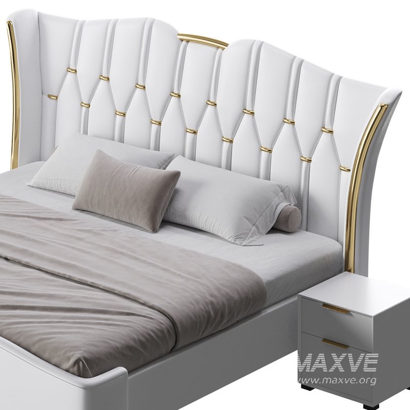 Modern Off-White Upholstered Tufted King Bed - Image 10