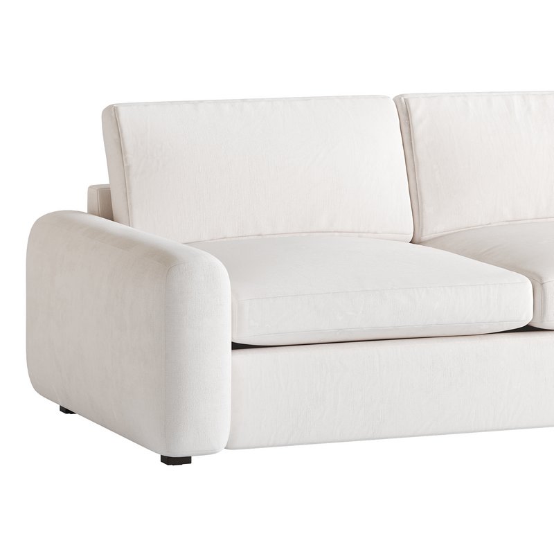 WHITE PERFORMANCE FABRIC APARTMENT SOFA - Image 10