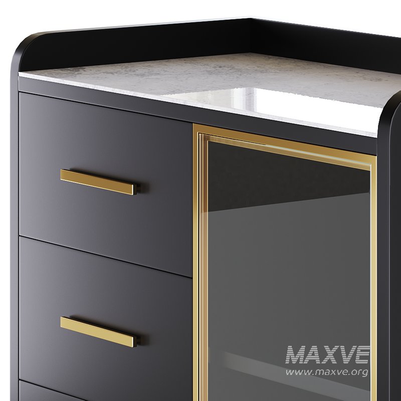 Modern Glass Door Wood Sideboard 2 - Image 9